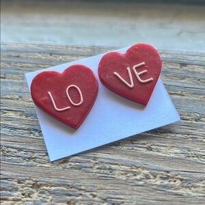 Red Heart 'LOVE' Earrings